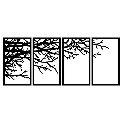 Bare Branch 4-Panel Wall Art