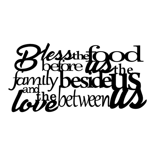 Bless the Food Before Us Metal Sign