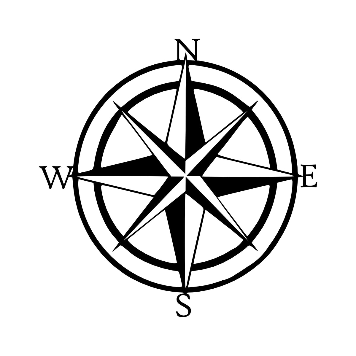 Nautical Compass Metal Sign