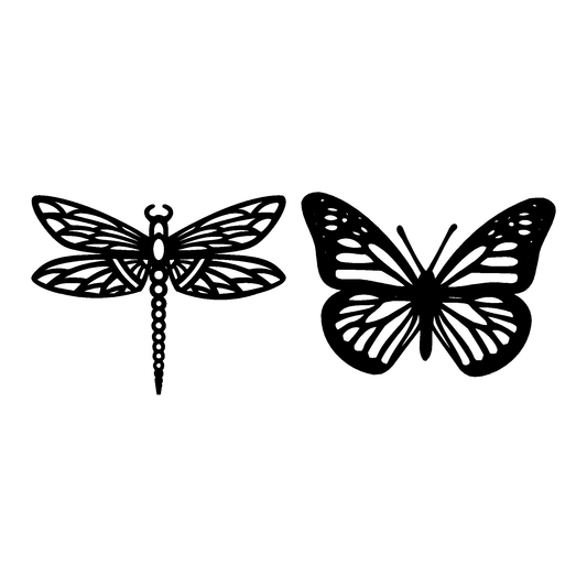 Dragonfly and Butterfly Metal Sign