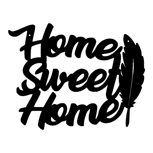 Home Sweet Home Feather Metal Sign