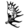 Moose Antler Wildlife Scene