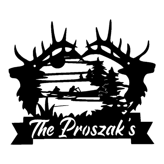 The Proszak's Elk & Lake Name Sign