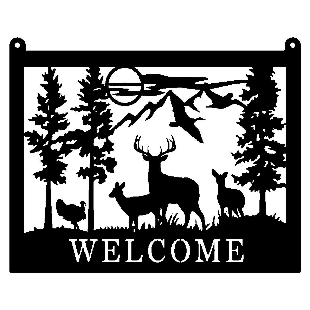 Deer & Forest Welcome Sign