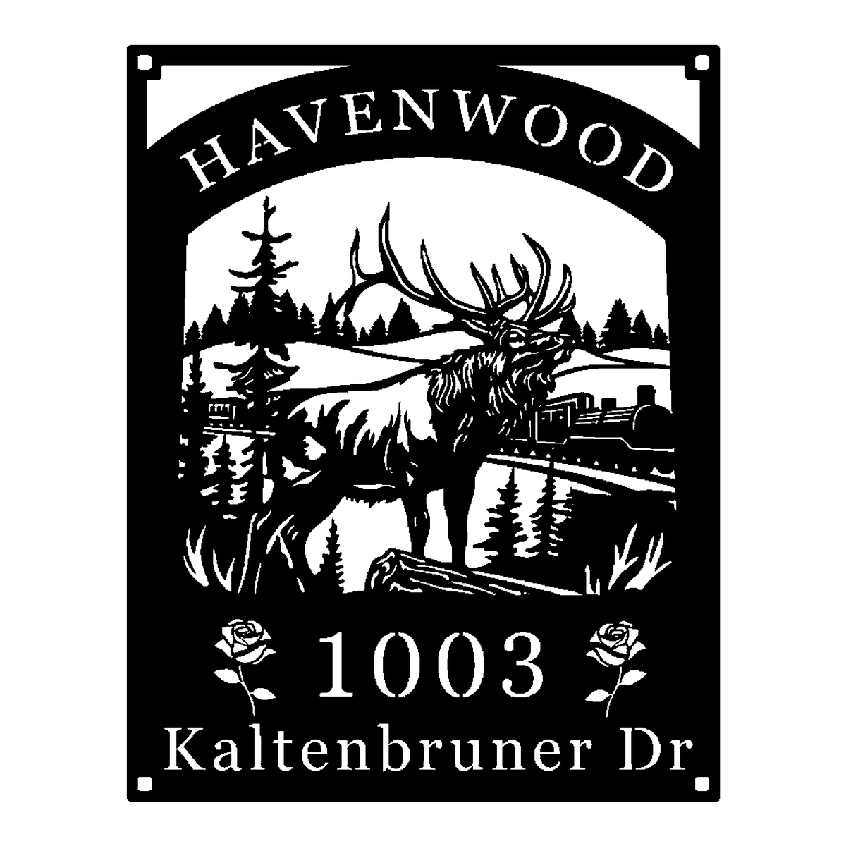 Elk Address Sign