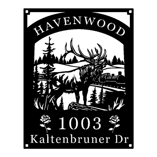 Elk Address Sign