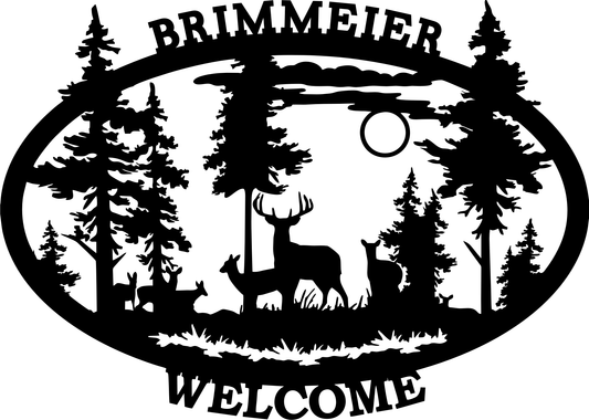 Deer Silhouette Metal Sign