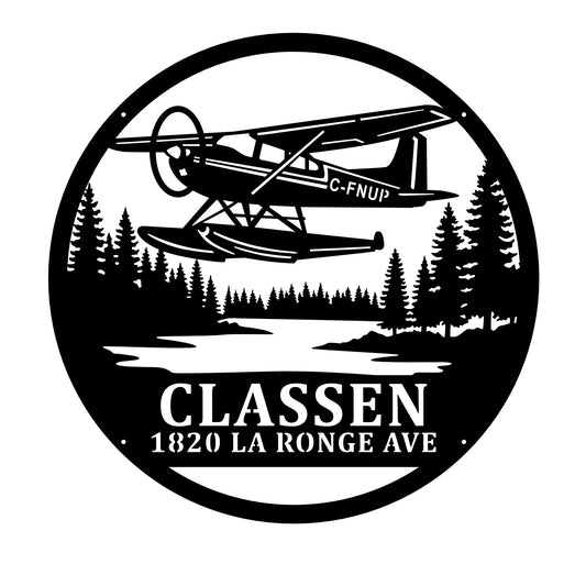 Personalized Float Plane Metal Sign